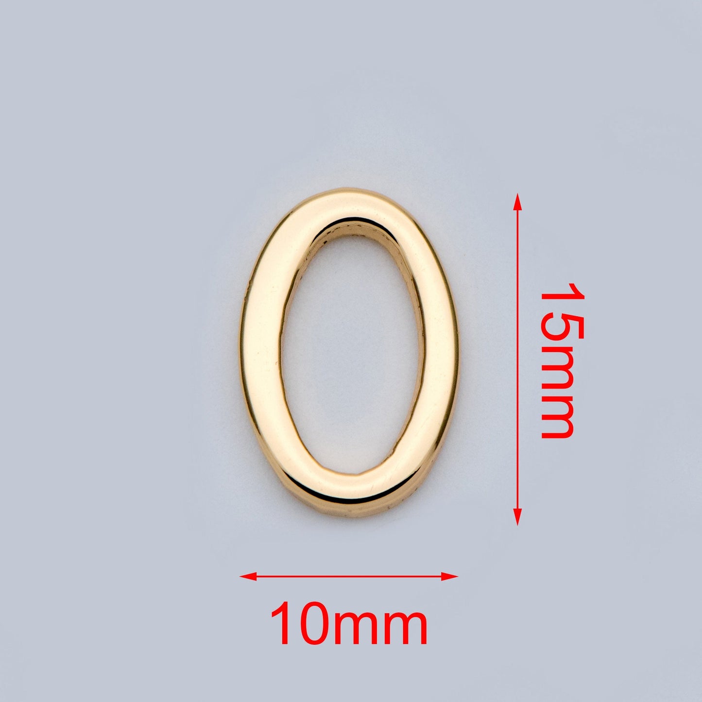 10pcs Gold/ Silver Oval Link Charms 15x10mm, Gold/ Rhodium plated Stainless Steel, Geometric Thick Hoop Connector Pendants (GB-752)