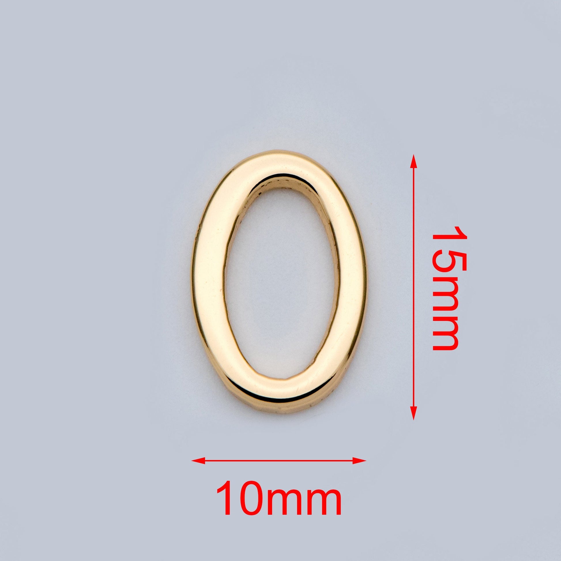 10pcs Gold/ Silver Oval Link Charms 15x10mm, Gold/ Rhodium plated Stainless Steel, Geometric Thick Hoop Connector Pendants (GB-752)