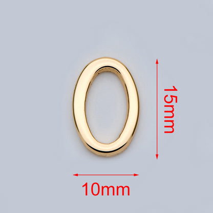 10pcs Gold/ Silver Oval Link Charms 15x10mm, Gold/ Rhodium plated Stainless Steel, Geometric Thick Hoop Connector Pendants (GB-752)