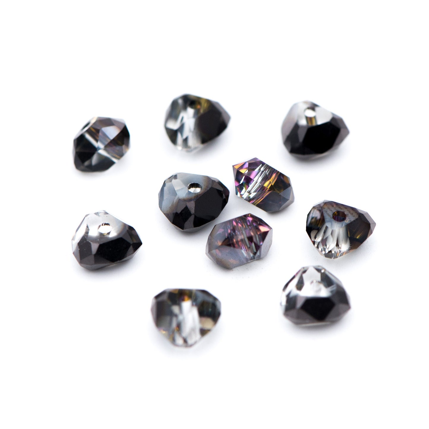 Crystal Triangle Spacer Beads 7.5mm, Faceted Glass Triangle Beads, (TS-95)/ 95 beads