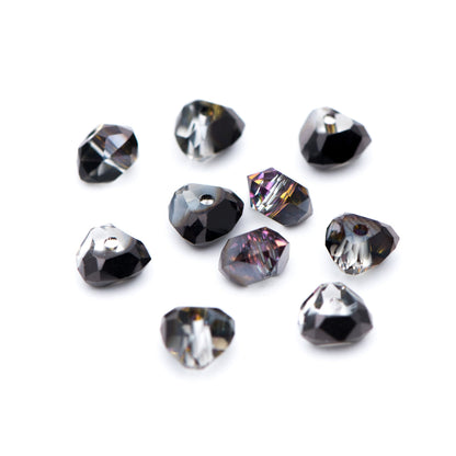 Crystal Triangle Spacer Beads 7.5mm, Faceted Glass Triangle Beads, (TS-95)/ 95 beads