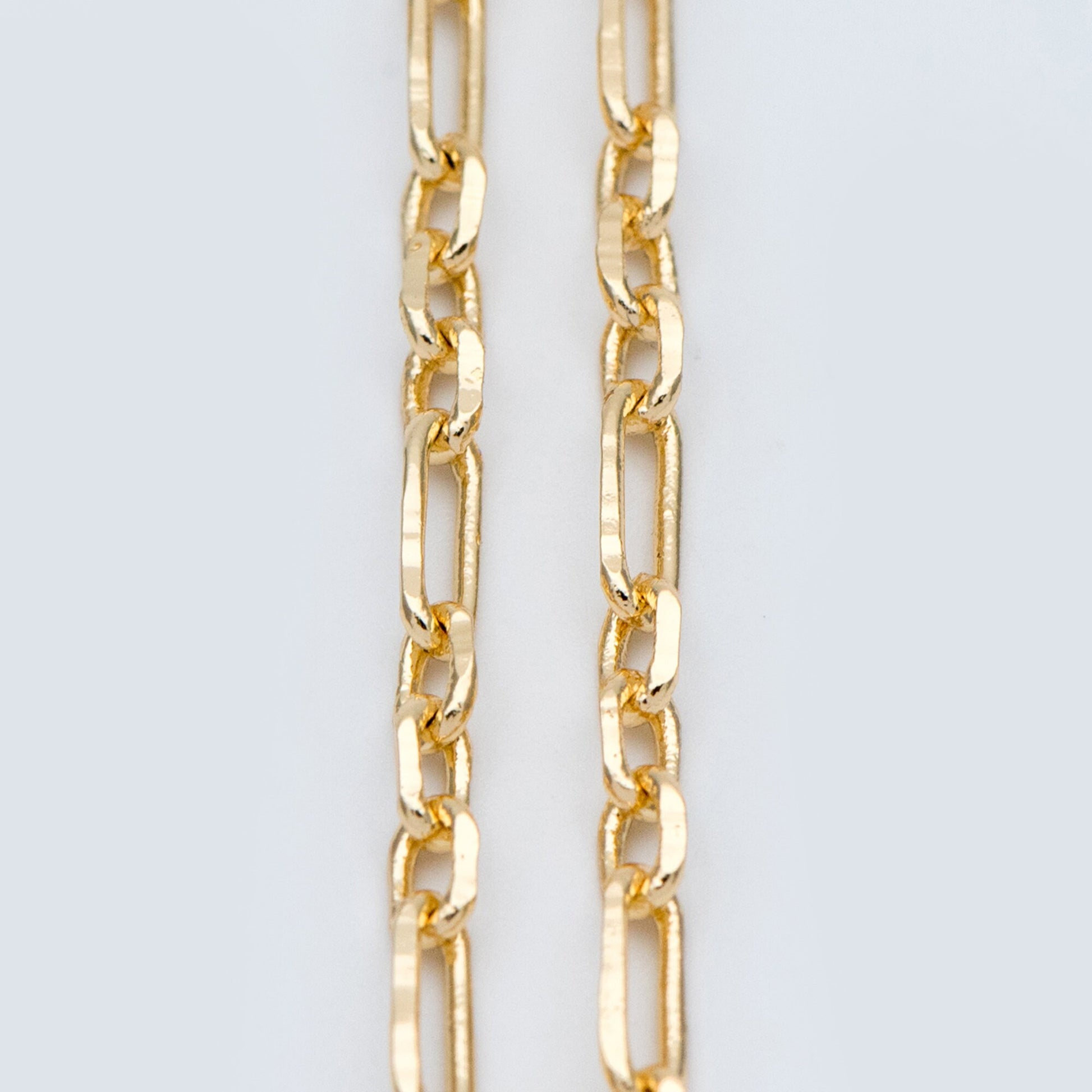 Gold Oval Link Chains 2.2/ 3.2/ 3.6mm, 18K Gold plated Brass, Color Not Easily Tarnish (#LK-275)/ 1 Meter=3.3 ft