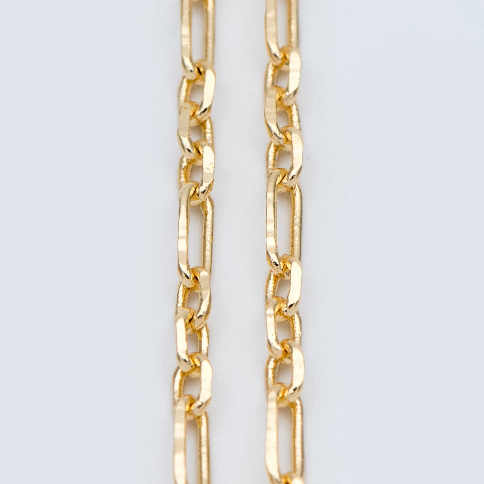 Gold Oval Link Chains 2.2/ 3.2/ 3.6mm, 18K Gold plated Brass, Color Not Easily Tarnish (#LK-275)/ 1 Meter=3.3 ft