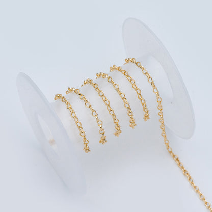 Gold plated Brass Heart Chains 2.2mm, DIY Necklace Chain Findings Wholesale (#LK-278)/ 1 Meter=3.3 ft