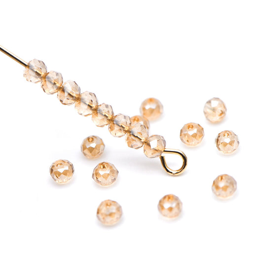 Crystal Glass Rondelle Faceted beads 2x3mm Champagne -BZ03-07/ 115pcs