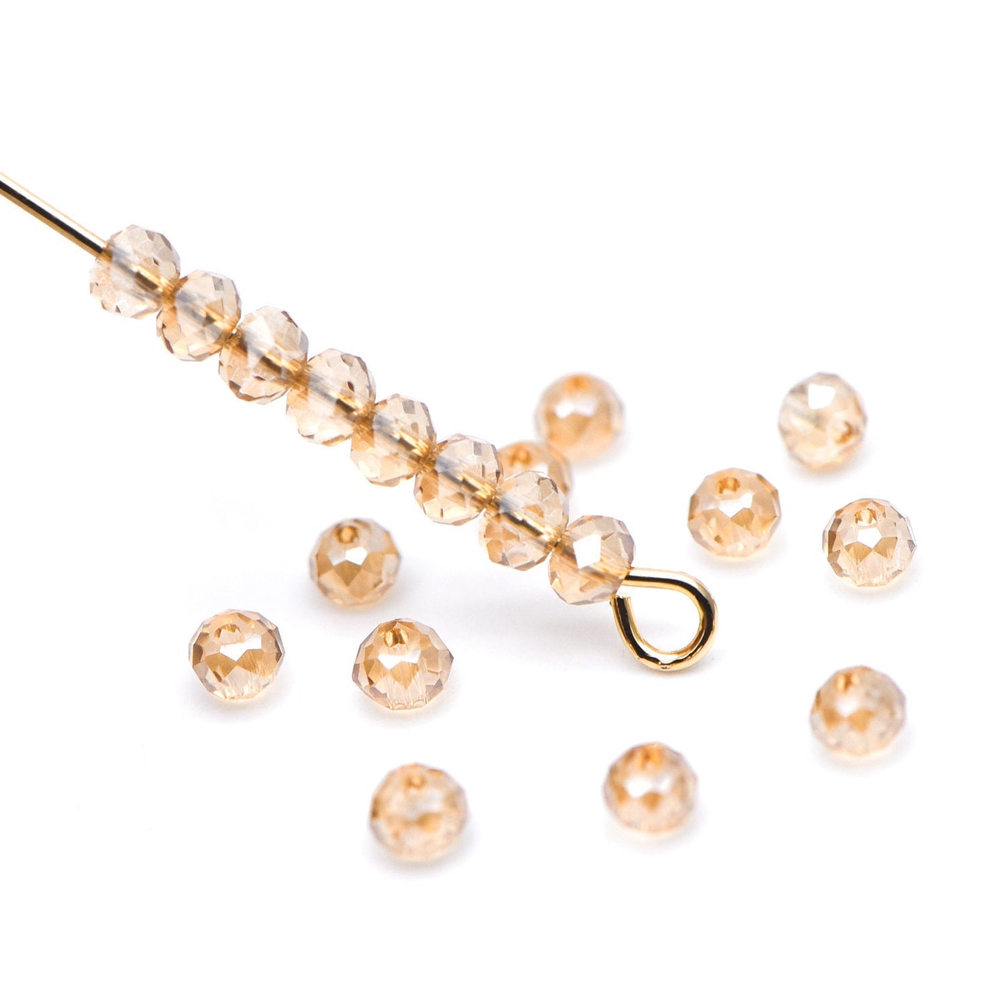 Crystal Glass Rondelle Faceted beads 2x3mm Champagne -BZ03-07/ 125pcs