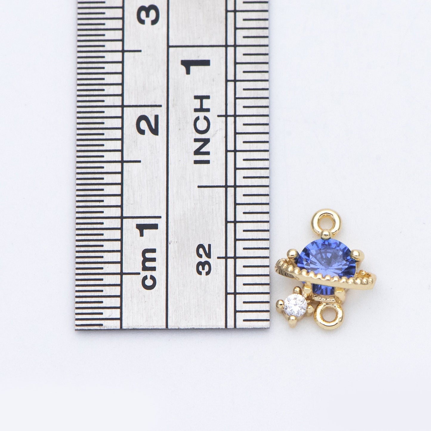 10pcs CZ Pave Saturn Charms 11x9mm, Gold plated Brass Saturn Pendants, Space Planet DIY Connectors (GB-689)