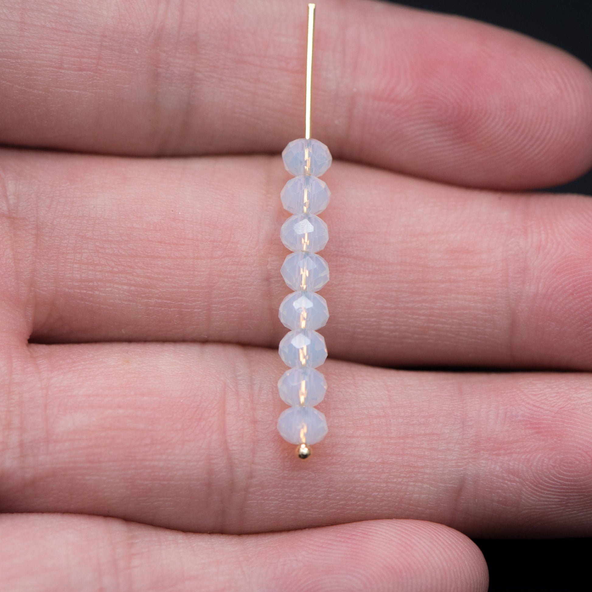 Rondelle Crystal Glass Faceted beads Opalite 3x4mm- (BZ04-52) / 145Pcs