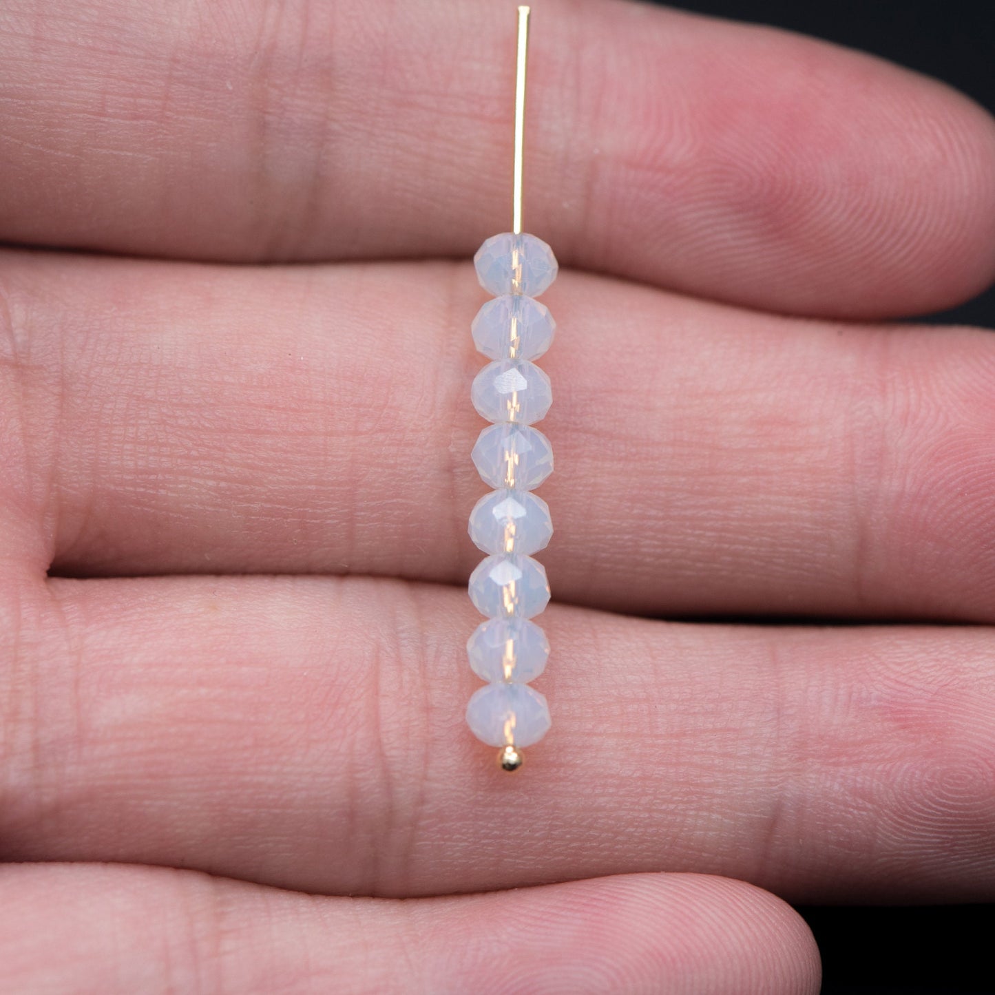 Rondelle Crystal Glass Faceted beads Opalite 3x4mm- (BZ04-52) / 145Pcs