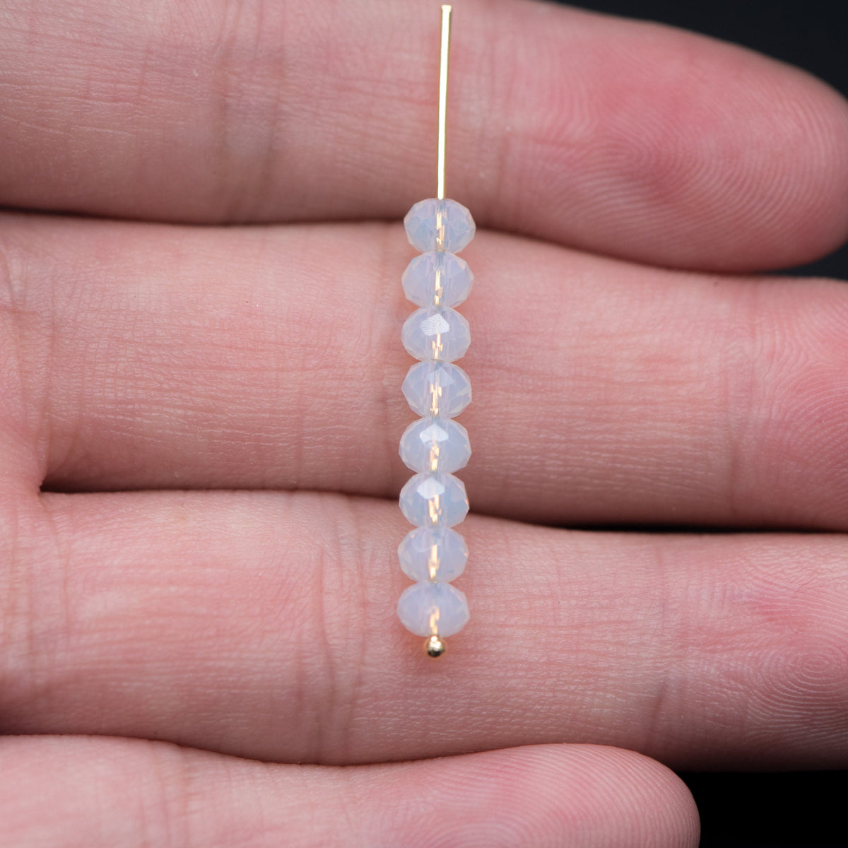 Rondelle Crystal Glass Faceted beads Opalite 3x4mm- (BZ04-52) / 145Pcs