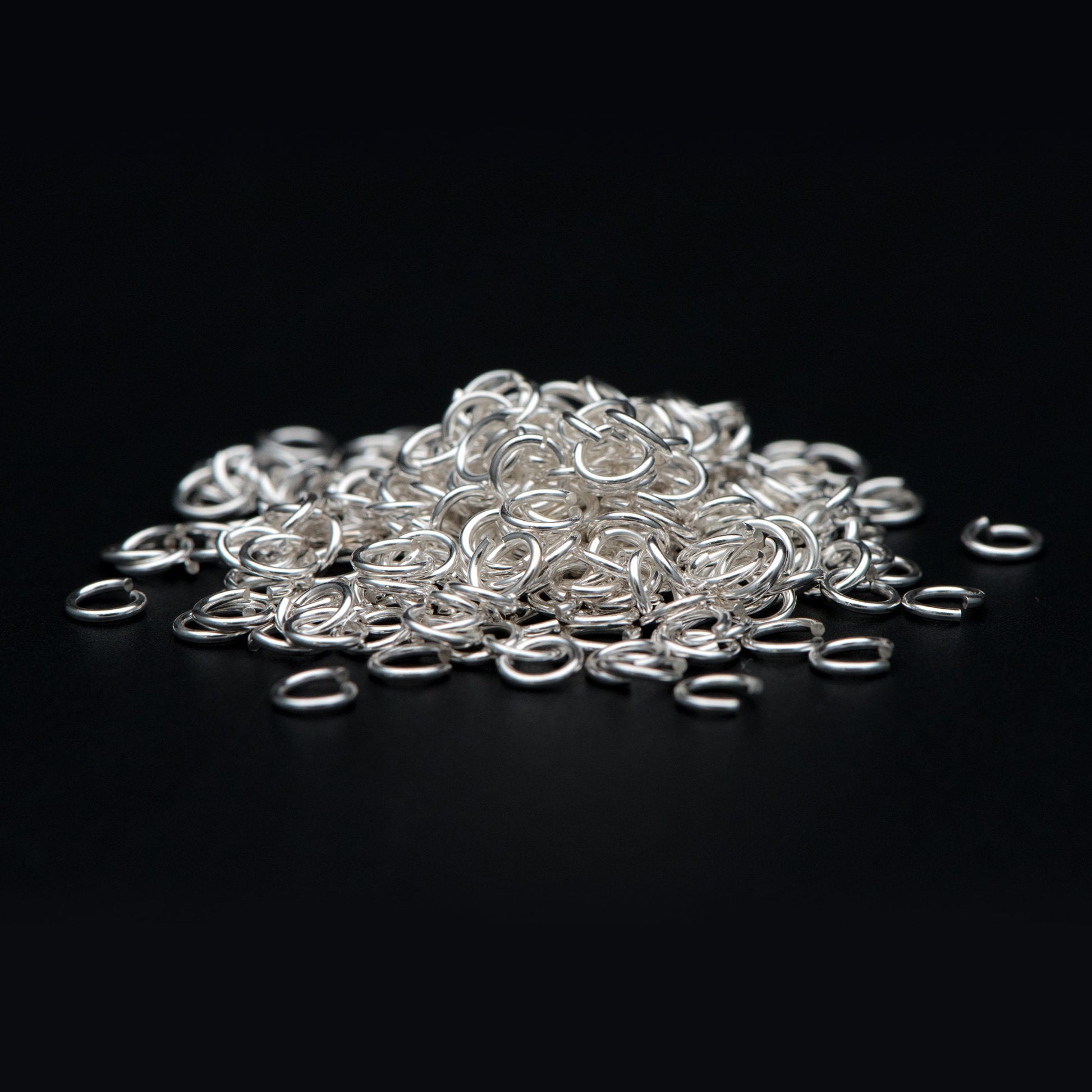 50pcs Sterling Silver Open Jump Rings, 4-6mm by 0.7-0.8mm (20-21 Gauge), .925 Silver Split Ring (CY-007)