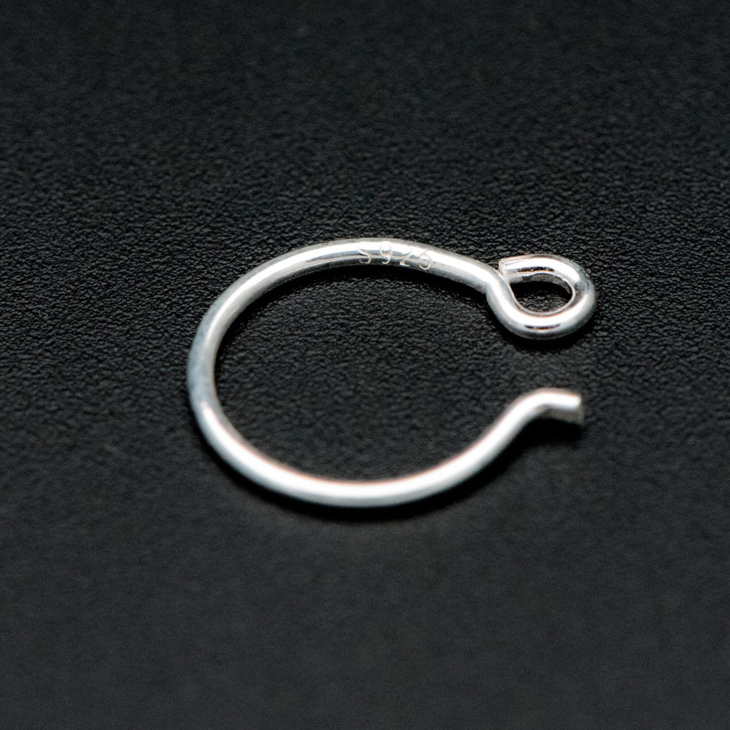 10pcs Sterling Silver Earring Hooks, .925 Silver Round Earwires 12x10mm (CY-016)