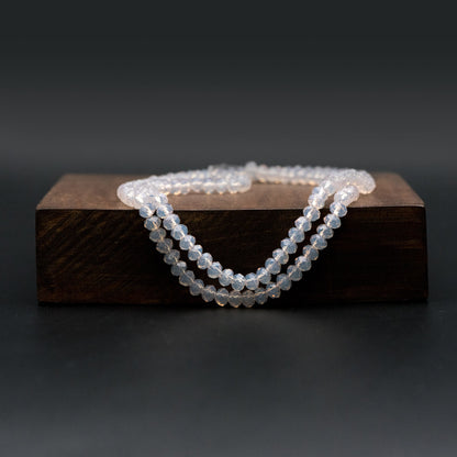 145pcs Crystal Glass Faceted Rondelle Glass Beads 3x4mm, Opal Grey / (BZ04-177)