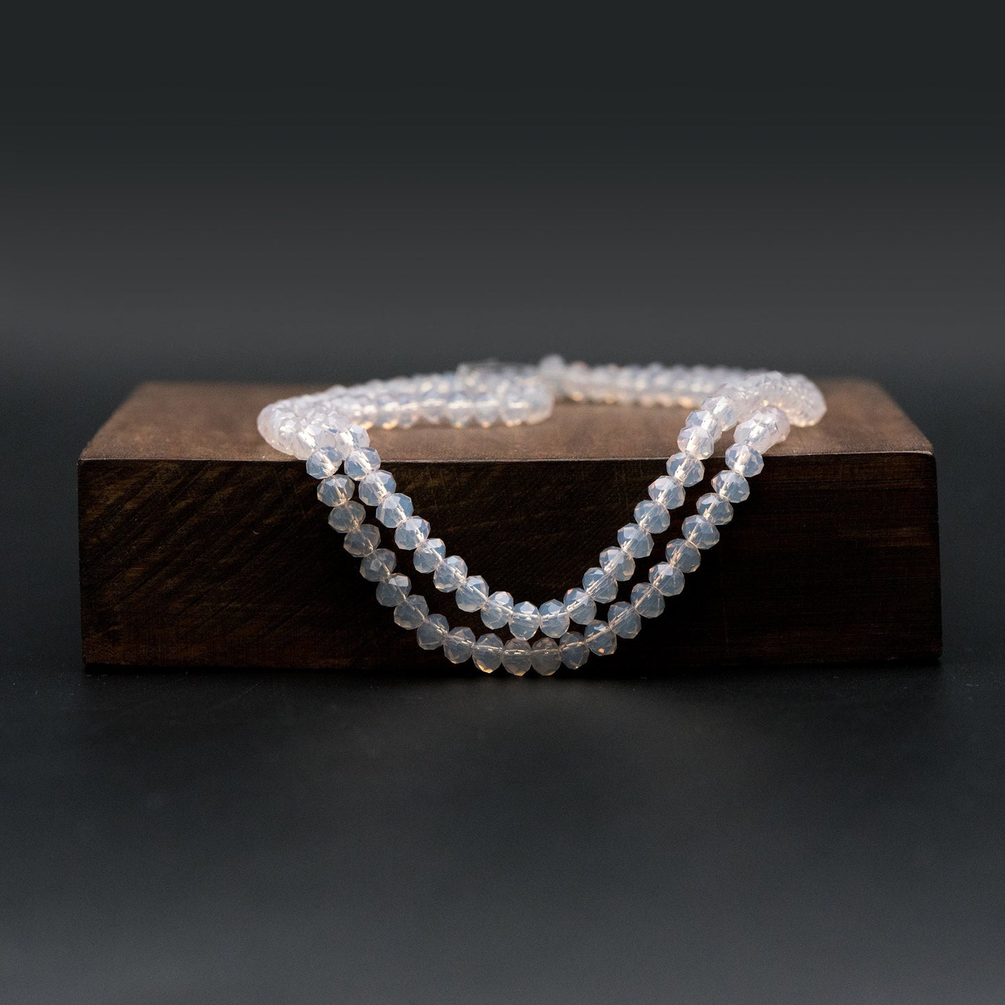 145pcs Crystal Glass Faceted Rondelle Glass Beads 3x4mm, Opal Grey / (BZ04-177)