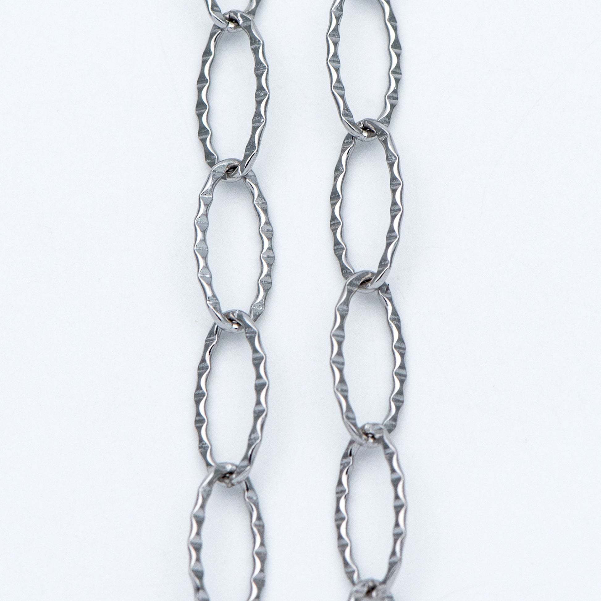 Stainless Steel Long Oval Chains, Silver tone Link 15x7mm, Craft DIY Chain Findings Wholesale (#LK-300)/ 1 Meter=3.3 ft