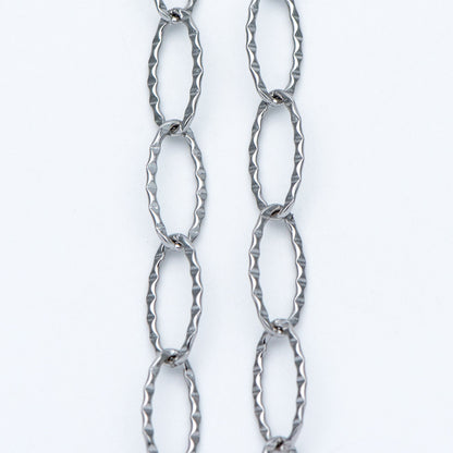 Stainless Steel Long Oval Chains, Silver tone Link 15x7mm, Craft DIY Chain Findings Wholesale (#LK-300)/ 1 Meter=3.3 ft