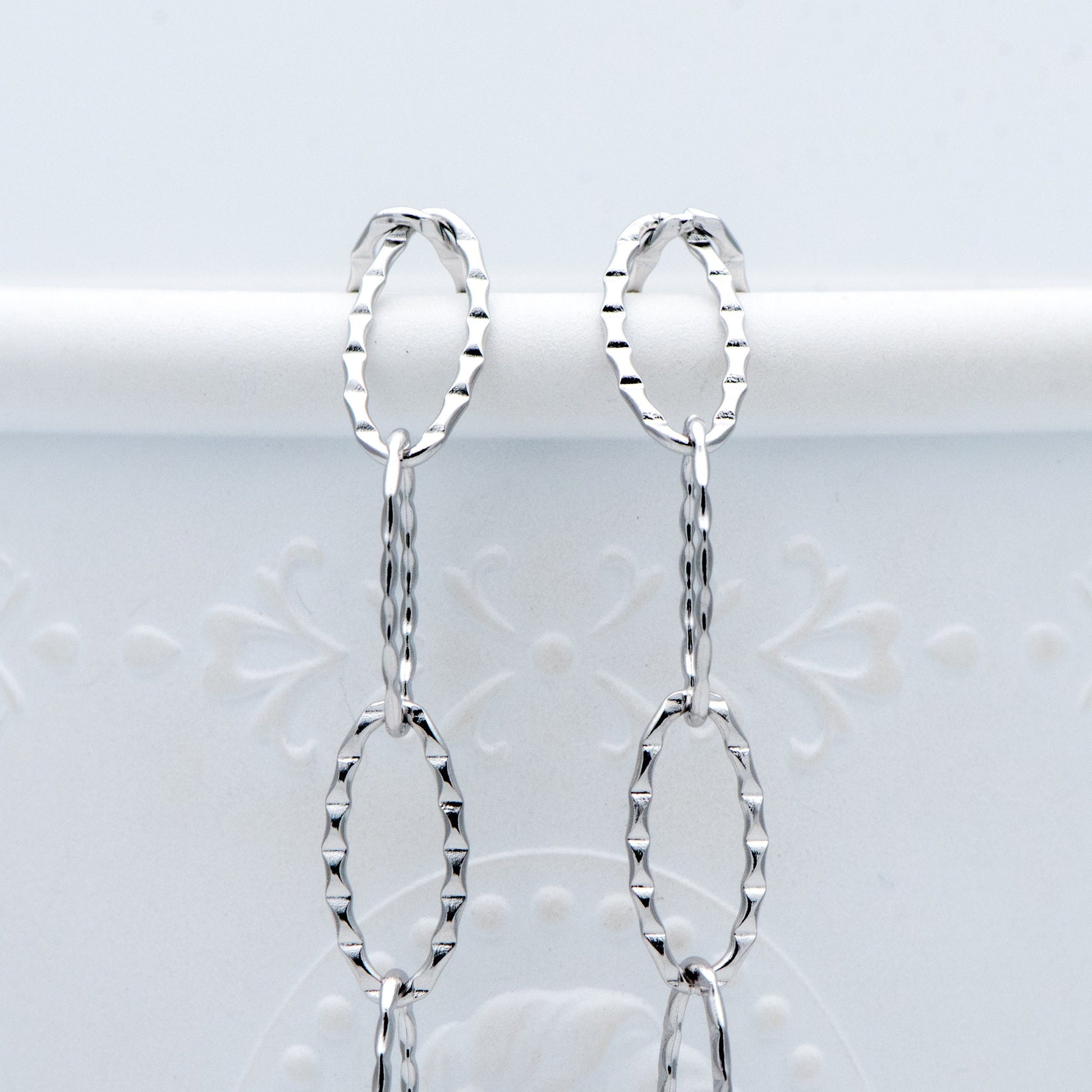 Stainless Steel Long Oval Chains, Silver tone Link 15x7mm, Craft DIY Chain Findings Wholesale (#LK-300)/ 1 Meter=3.3 ft