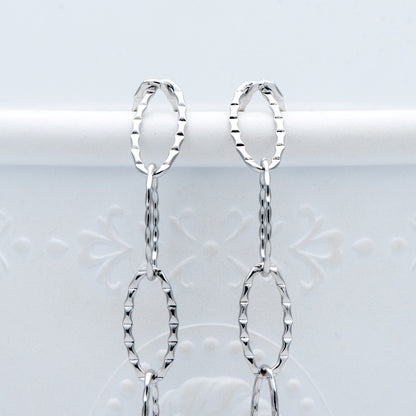 Stainless Steel Long Oval Chains, Silver tone Link 15x7mm, Craft DIY Chain Findings Wholesale (#LK-300)/ 1 Meter=3.3 ft