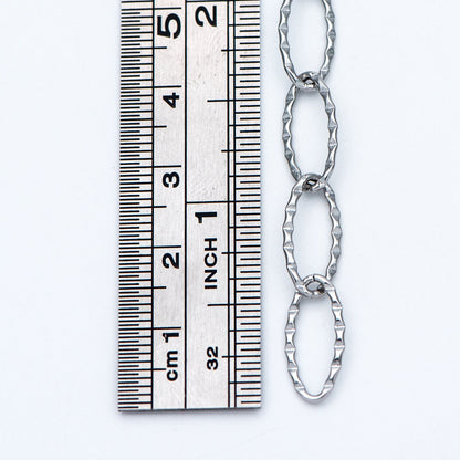 Stainless Steel Long Oval Chains, Silver tone Link 15x7mm, Craft DIY Chain Findings Wholesale (#LK-300)/ 1 Meter=3.3 ft