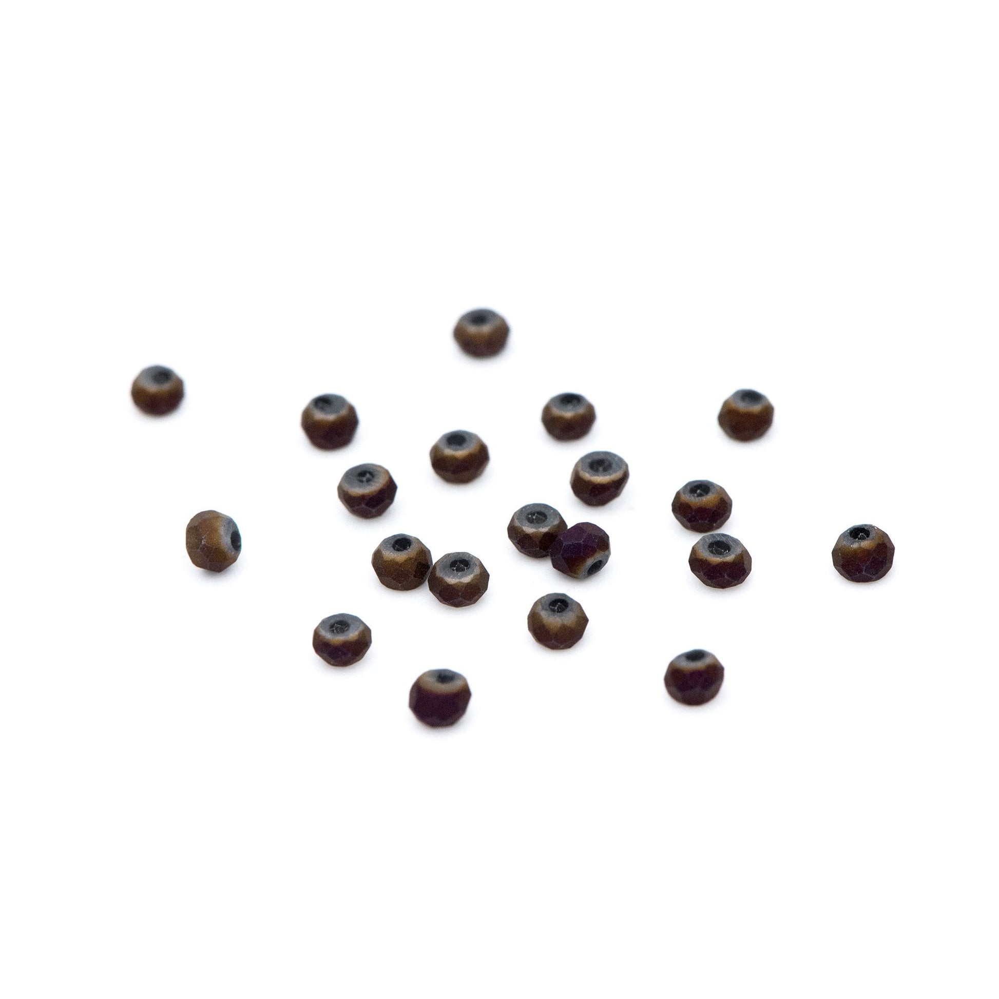 Crystal Glass Rondelle Faceted Tiny beads 3mm, Metal Purple Mette (#BZ99-7) (A set of 190 beads)