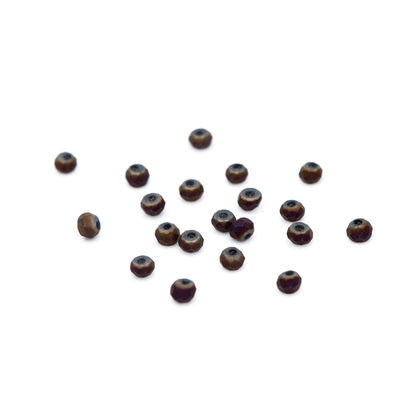 Crystal Glass Rondelle Faceted Tiny beads 3mm, Metal Purple Mette (#BZ99-7) (A set of 190 beads)