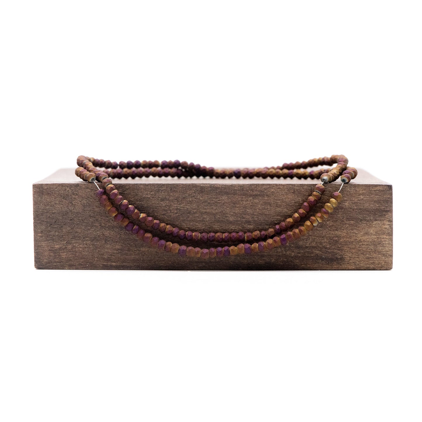 Crystal Glass Rondelle Faceted Tiny beads 3mm, Metal Purple Mette (#BZ99-7) (A set of 190 beads)