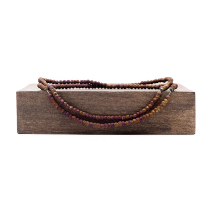 Crystal Glass Rondelle Faceted Tiny beads 3mm, Metal Purple Mette (#BZ99-7) (A set of 190 beads)