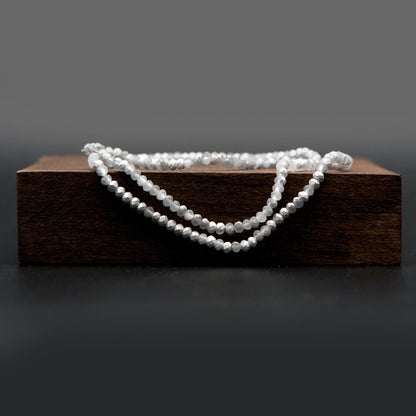 Crystal Glass Rondelle Faceted Tiny beads 3mm, Half Silver Matte (#BZ99-4) (A set of 190 beads)