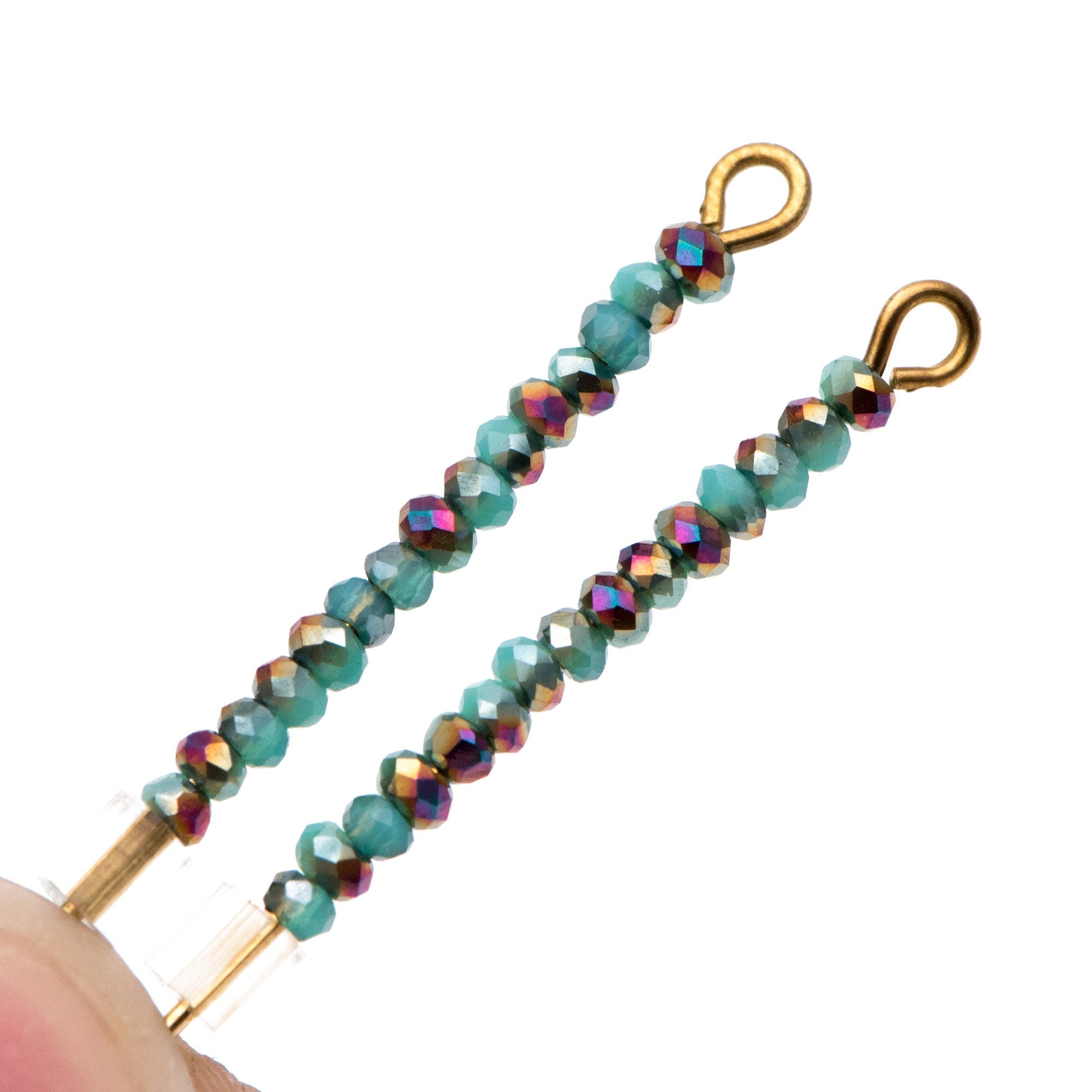 Crystal Faceted Rondelle Beads 2mm, Tiny Size Glass Spacer Beads, Green Half Metal Purple(BZ02-23) / 170 beads