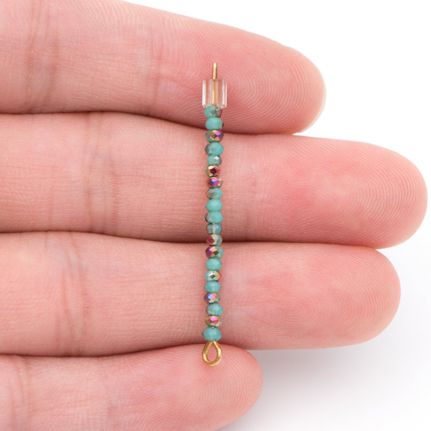 Crystal Faceted Rondelle Beads 2mm, Tiny Size Glass Spacer Beads, Green Half Metal Purple(BZ02-23) / 170 beads