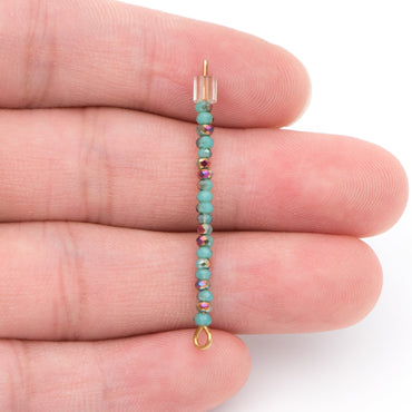 Crystal Faceted Rondelle Beads 2mm, Tiny Size Glass Spacer Beads, Green Half Metal Purple(BZ02-23) / 170 beads