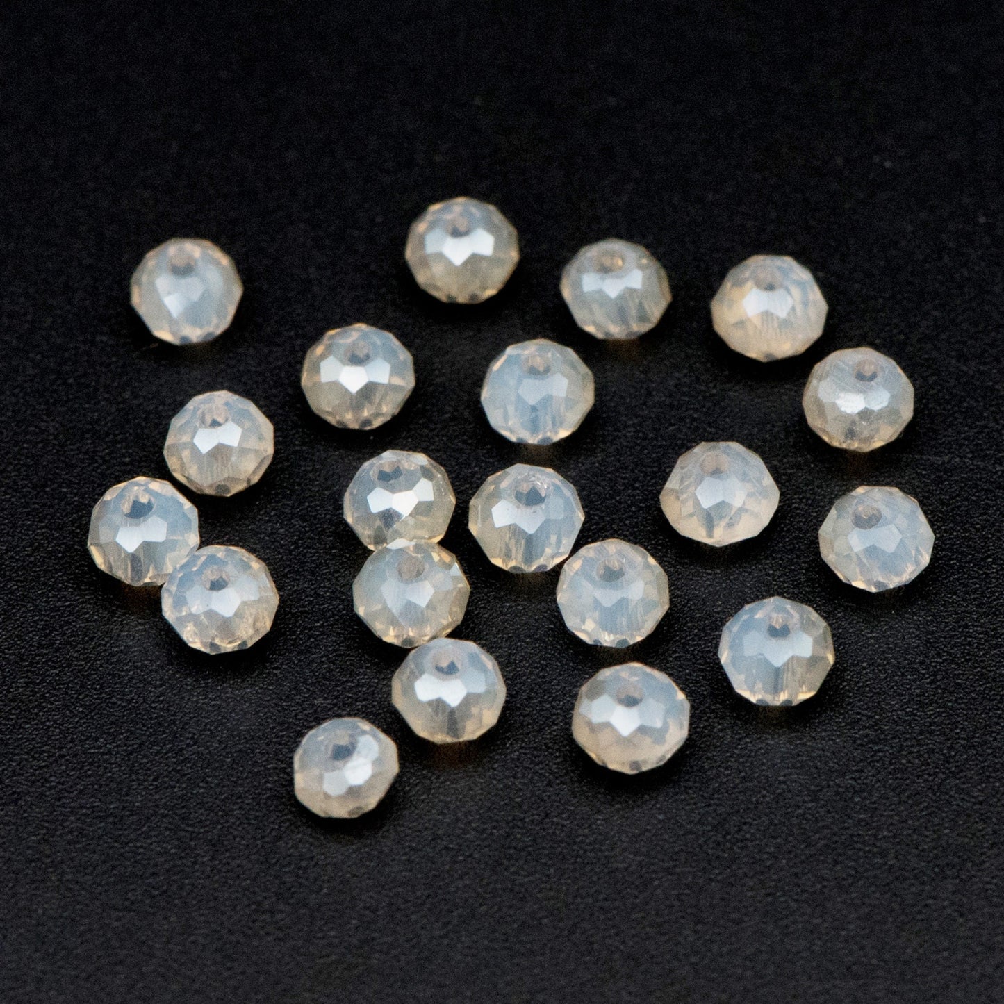 Crystal Rondelle Faceted Glass beads 3x4mm Opal Champagne -(BZ04-70)/ 145pcs