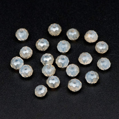Crystal Rondelle Faceted Glass beads 3x4mm Opal Champagne -(BZ04-70)/ 145pcs