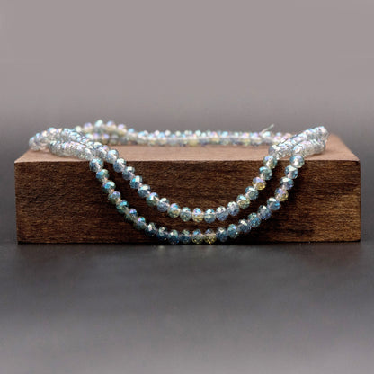 Faceted Rondelle Glass Crystal Beads Green 3x4mm-BZ04-82 / 140Pcs