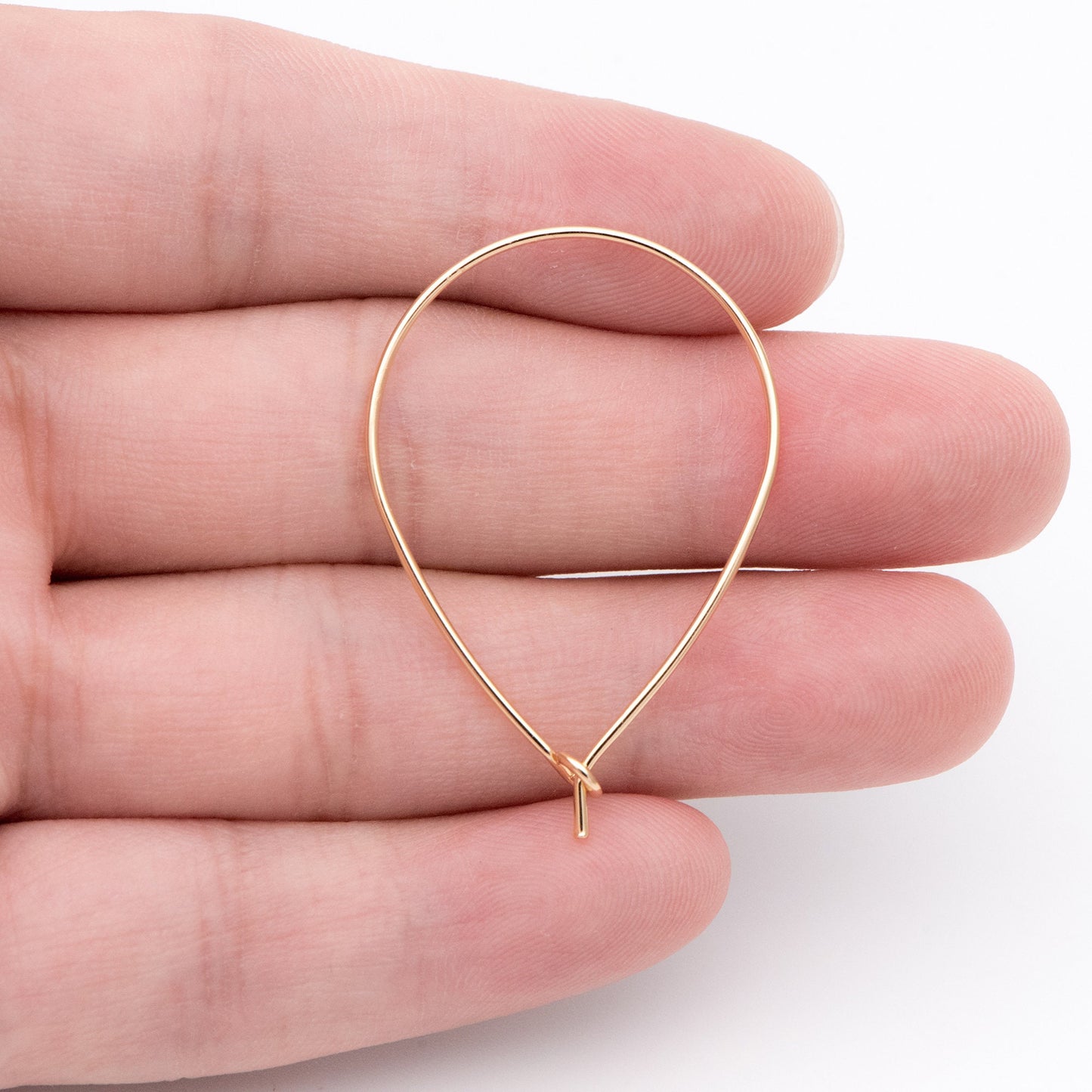 10pcs Gold/ Silver Tone Teardrop Earring Hoops, 38x26mm Geometric Ear Wire Charm Pendants, Threader Earring Components (GB-709)