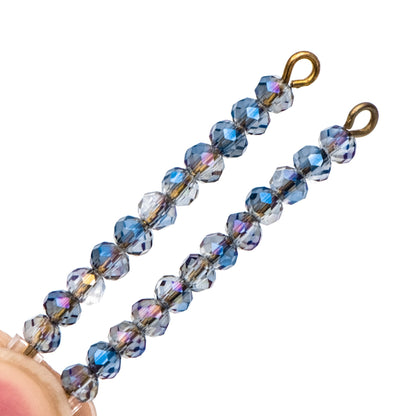 125pcs Crystal Glass Faceted Rondelle Tiny beads 2x3mm, Sparkly Blue (#BZ03-73)
