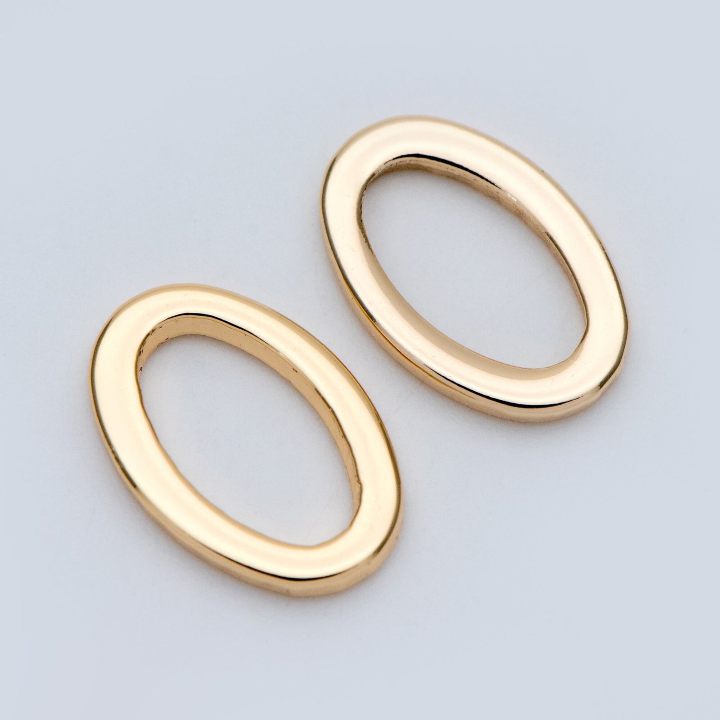 10pcs Gold/ Silver Oval Link Charms 15x10mm, Gold/ Rhodium plated Stainless Steel, Geometric Thick Hoop Connector Pendants (GB-752)