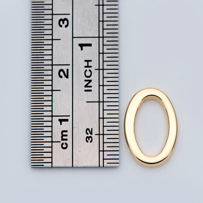10pcs Gold/ Silver Oval Link Charms 15x10mm, Gold/ Rhodium plated Stainless Steel, Geometric Thick Hoop Connector Pendants (GB-752)