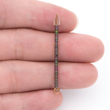 500pcs Hematite Seed Beads, Delicate Rondelle Spacer Beads 2x1mm, Metal Green (#V6093-2)