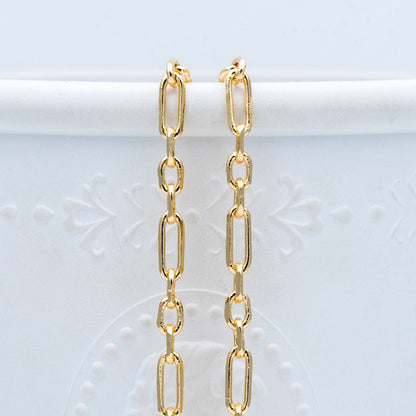 Gold Oval Link Chains 2.2/ 3.2/ 3.6mm, 18K Gold plated Brass, Color Not Easily Tarnish (#LK-275)/ 1 Meter=3.3 ft