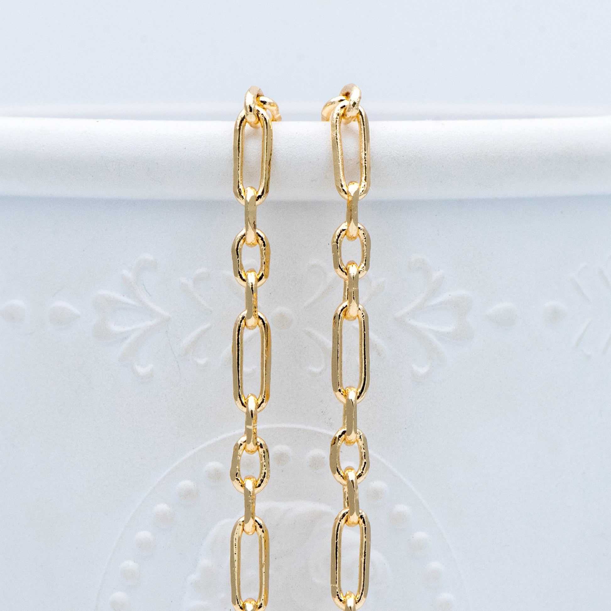 Gold Oval Link Chains 2.2/ 3.2/ 3.6mm, 18K Gold plated Brass, Color Not Easily Tarnish (#LK-275)/ 1 Meter=3.3 ft
