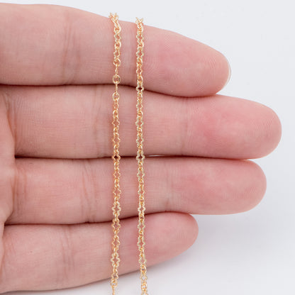 Gold plated Brass Link Chains 2.5mm, Craft DIY Components Wholesale (#LK-276)/ 1 Meter=3.3 ft