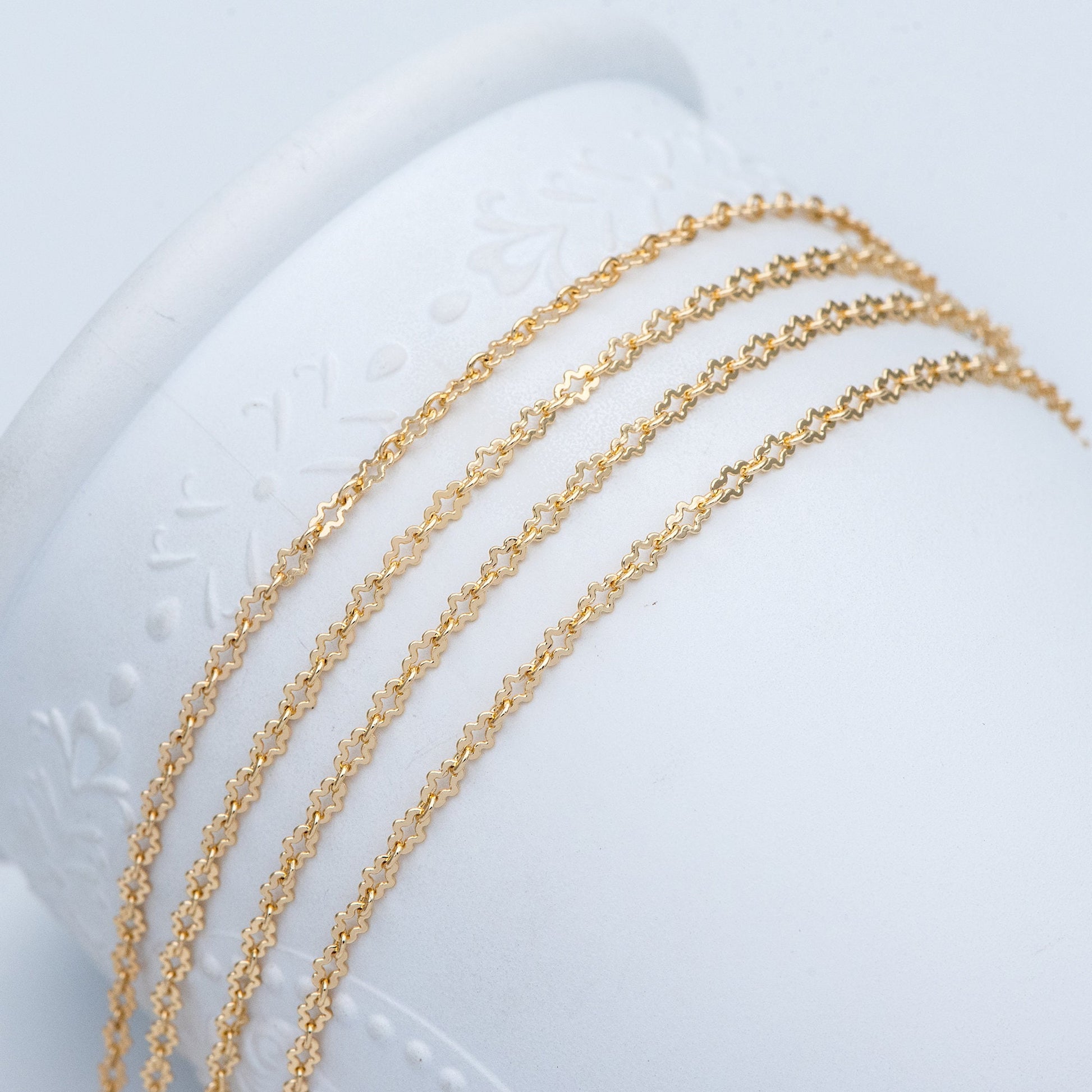 Gold plated Brass Link Chains 2.5mm, Craft DIY Components Wholesale (#LK-276)/ 1 Meter=3.3 ft