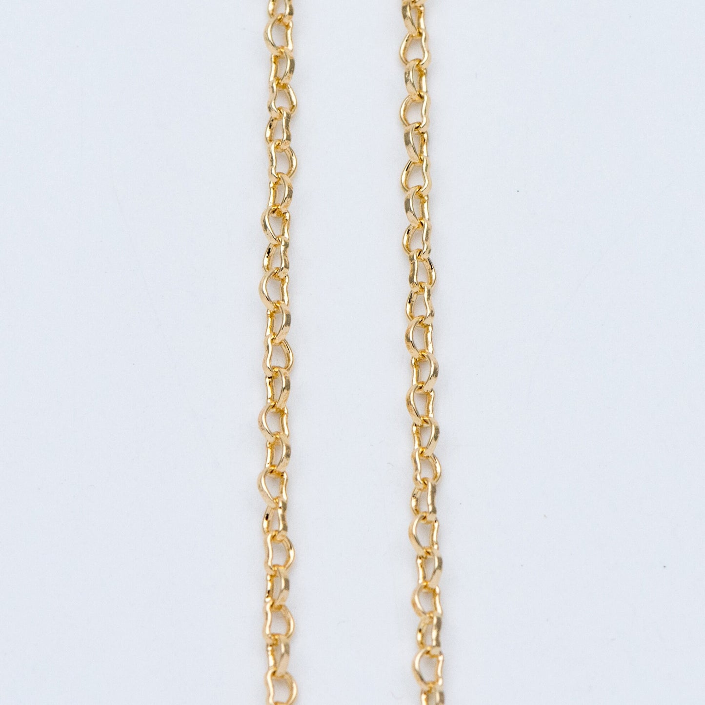 Gold plated Brass Heart Chains 2.2mm, DIY Necklace Chain Findings Wholesale (#LK-278)/ 1 Meter=3.3 ft
