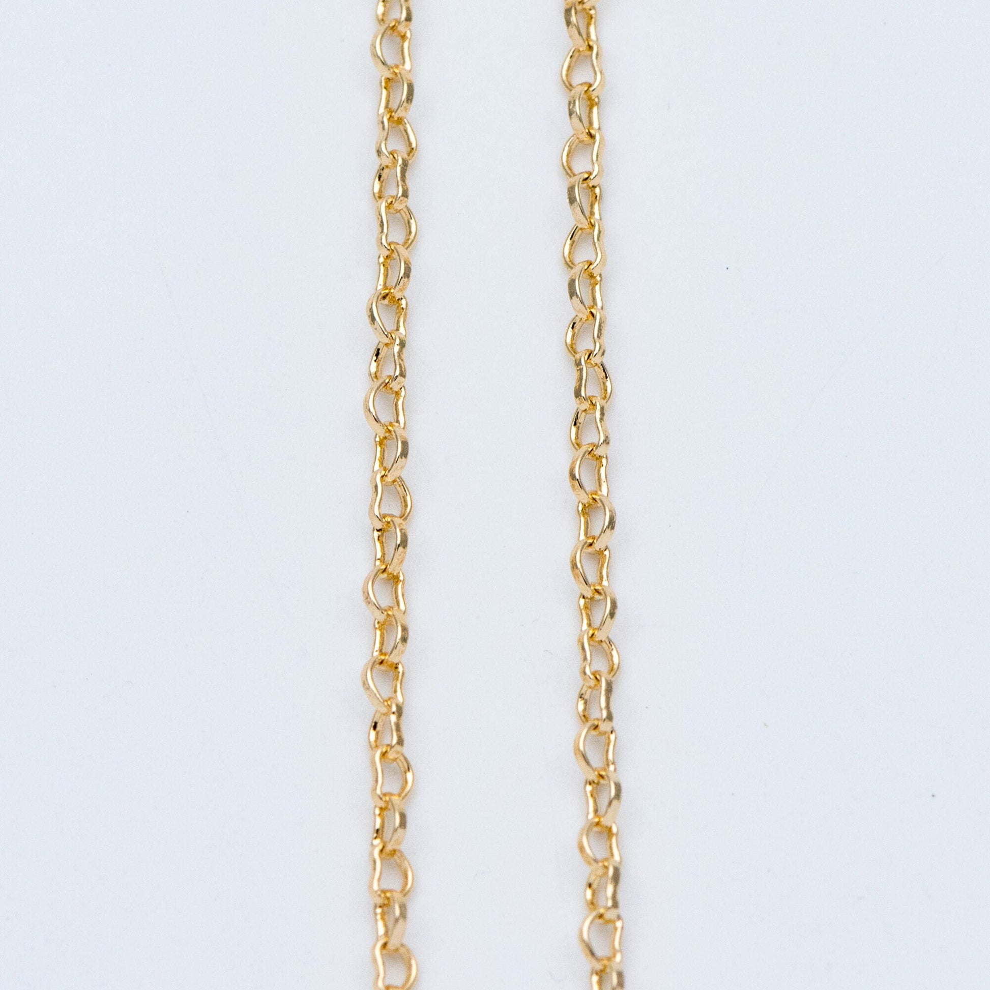 Gold plated Brass Heart Chains 2.2mm, DIY Necklace Chain Findings Wholesale (#LK-278)/ 1 Meter=3.3 ft