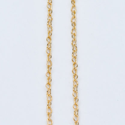 Gold plated Brass Heart Chains 2.2mm, DIY Necklace Chain Findings Wholesale (#LK-278)/ 1 Meter=3.3 ft