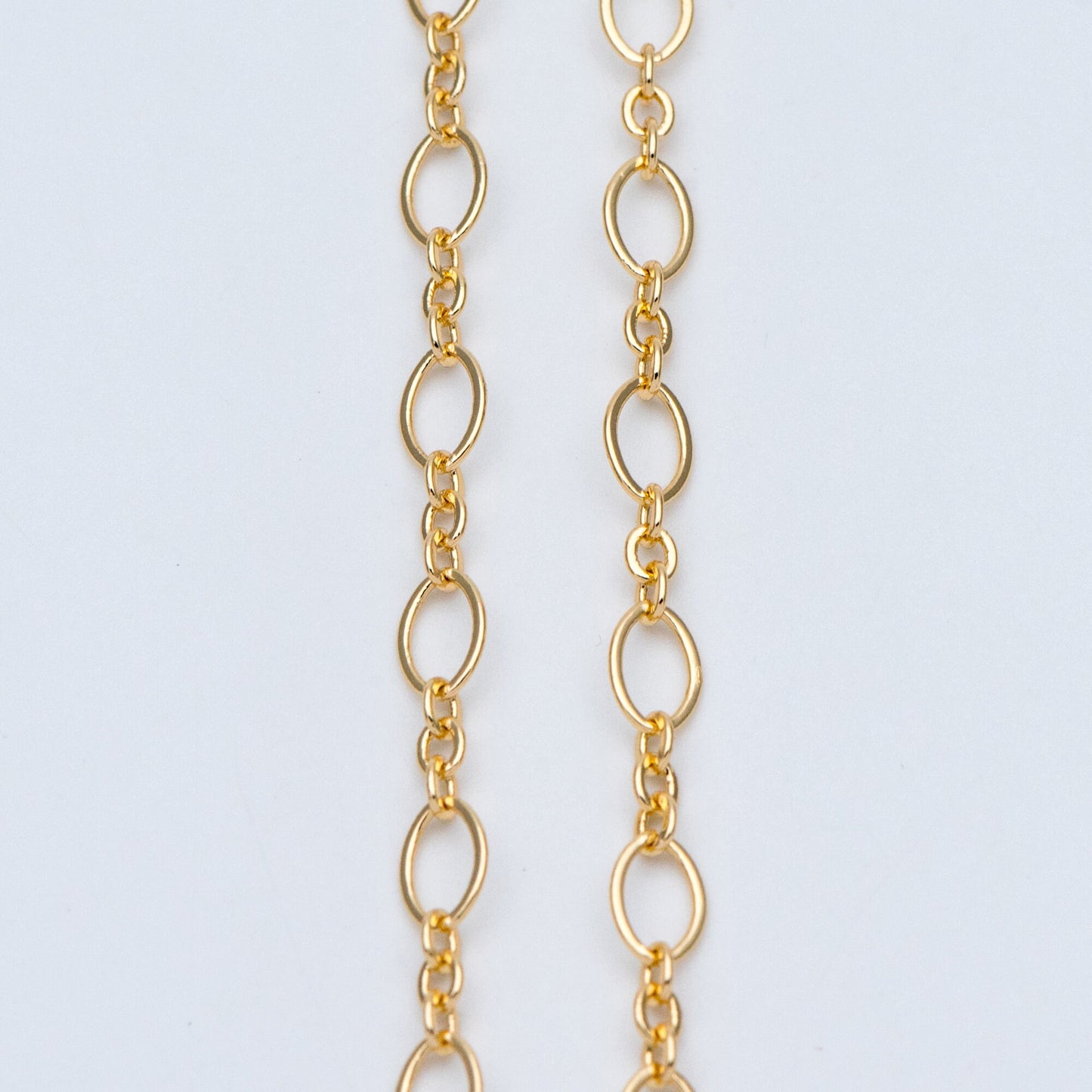 Gold plated Brass Oval Link Chains, DIY Necklace Chain Findings Wholesale (#LK-286)/ 1 Meter=3.3 ft