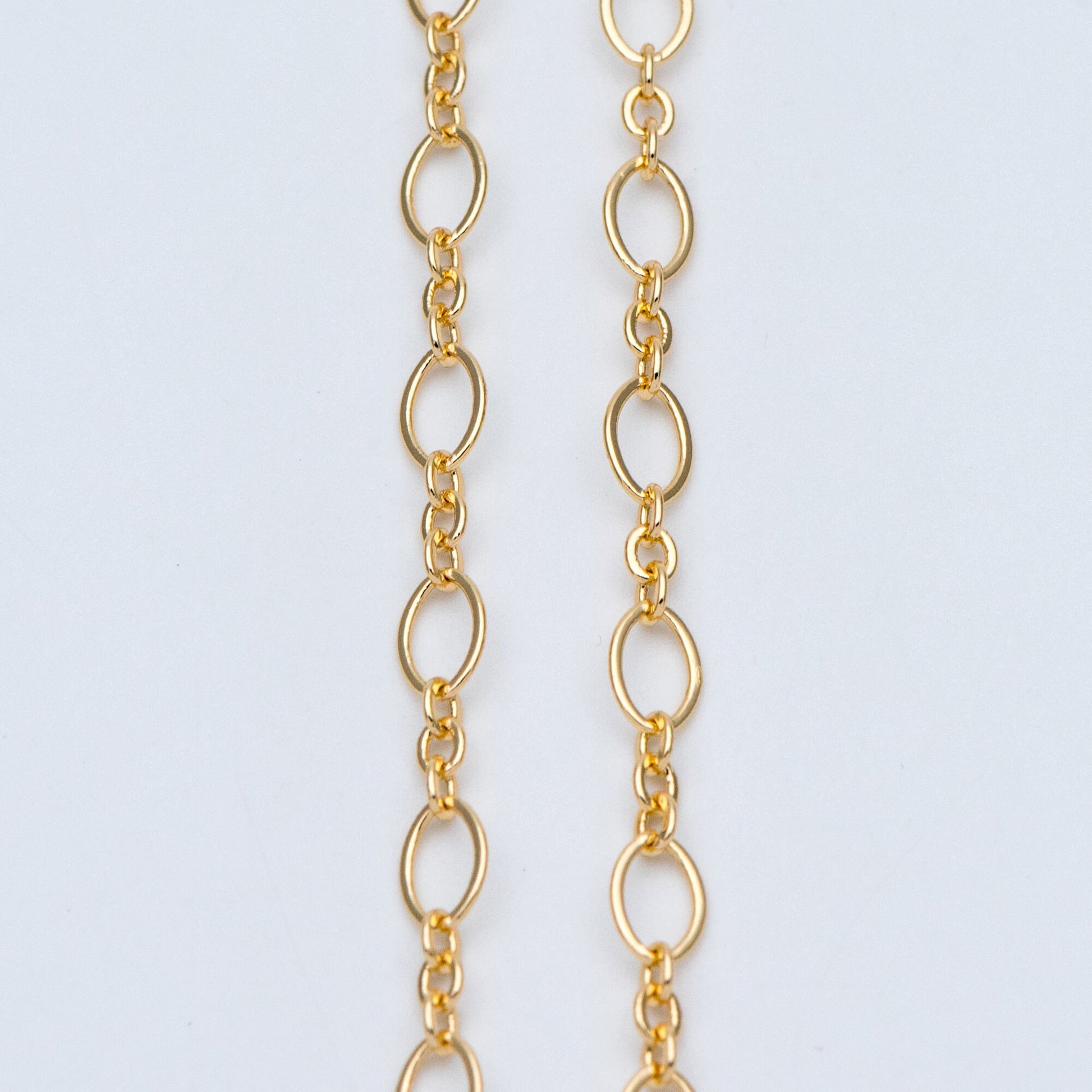 Gold plated Brass Oval Link Chains, DIY Necklace Chain Findings Wholesale (#LK-286)/ 1 Meter=3.3 ft