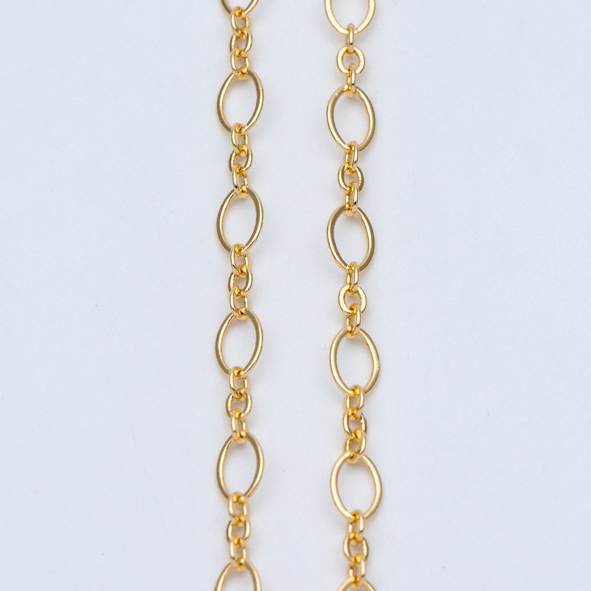 Gold plated Brass Oval Link Chains, DIY Necklace Chain Findings Wholesale (#LK-286)/ 1 Meter=3.3 ft