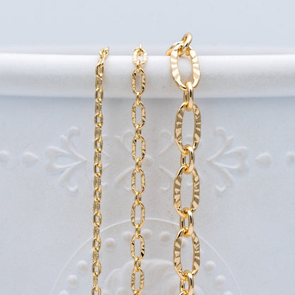 Gold plated Brass Cable Chains, 2/ 2.5 / 3.4 /4.8mm, DIY Necklace Components Wholesale, (#LK-289)/ 1 Meter=3.3 ft